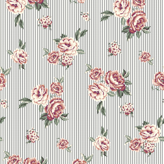 P-339-504-OFF-WHITE-PEACH - PRINTED WOOL DOBBY 100% POLYESTER