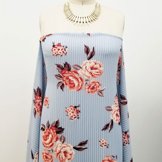P-339-586-DUSTY-BLUE-CLAY - PRINTED CREPE CHIFFON 97% POLY 3% SPANDEX