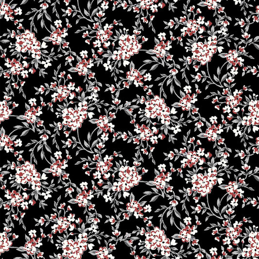 P-343-501-BLACK-RED - PRINTED 100% POLYESTER HI MULTI CHIFFON WASH