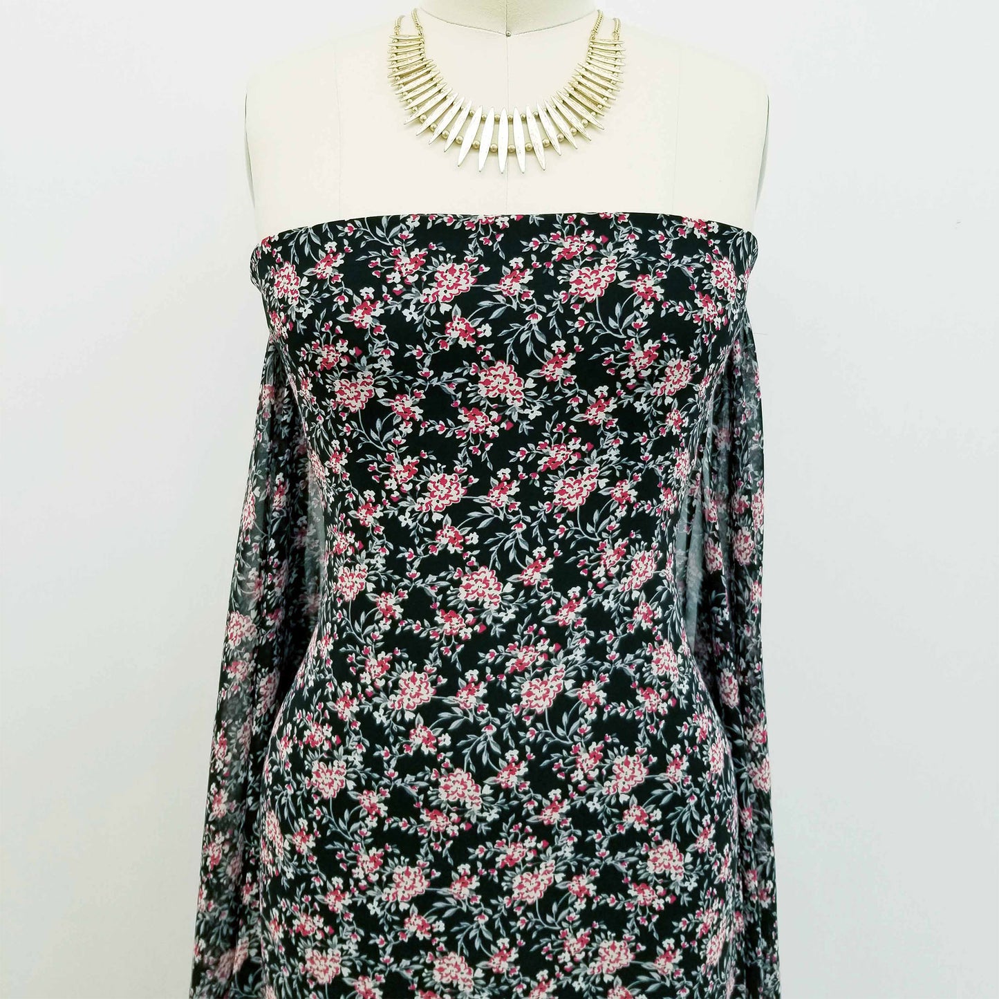 P-343-501-BLACK-RED - PRINTED 100% POLYESTER HI MULTI CHIFFON WASH