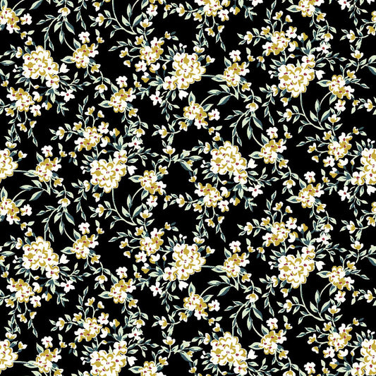 P-343-504-BLACK-CHARTREUSE - PRINTED WOOL DOBBY 100% POLYESTER
