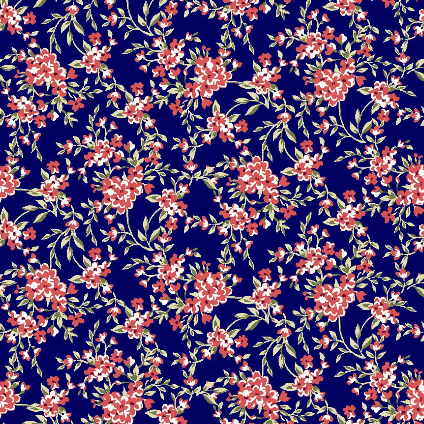 P-343-504-NAVY-TOMATO - PRINTED WOOL DOBBY 100% POLYESTER