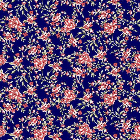 P-343-504-NAVY-TOMATO - PRINTED WOOL DOBBY 100% POLYESTER