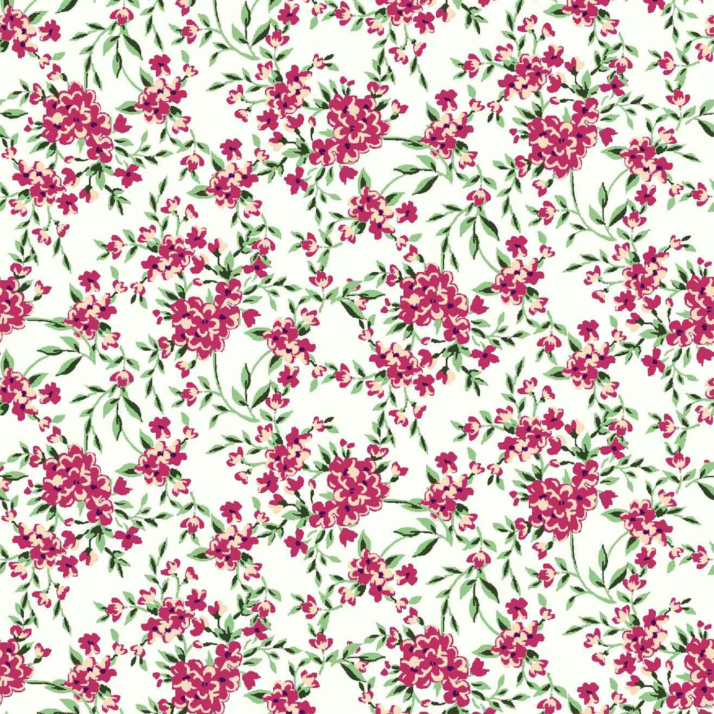 P-343-636-OFFWHITE-FUCHSIA - PRINTED CREPON 100% RAYON CREPON