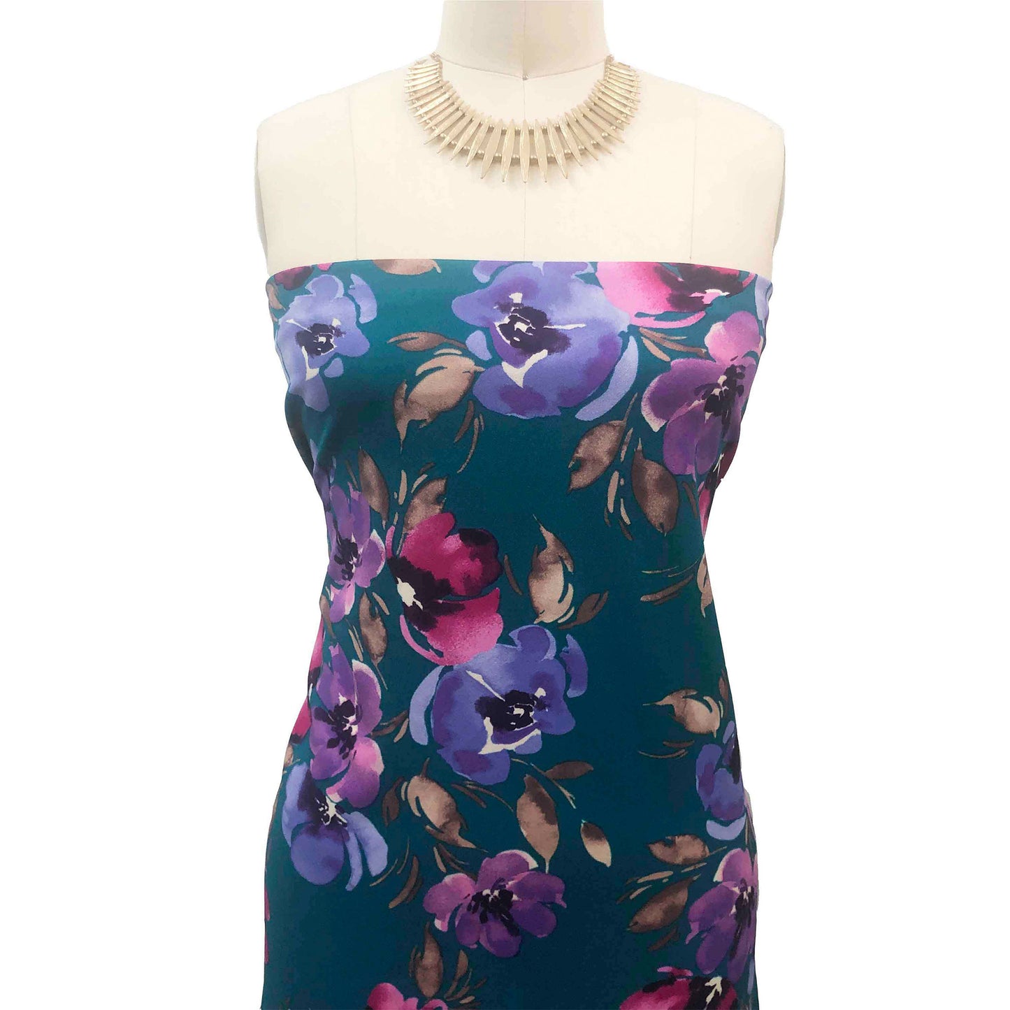 P-3438-702-TEAL-PURPLE-ORCHID - PRINTED SCUBA CREPE 97% POLY 3% SPANDEX