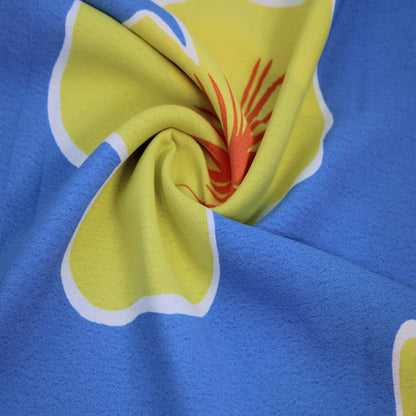 P-3464-754-SKY-BLUE-LEMON - PRINTED POLY MOROCCAN 100% POLY