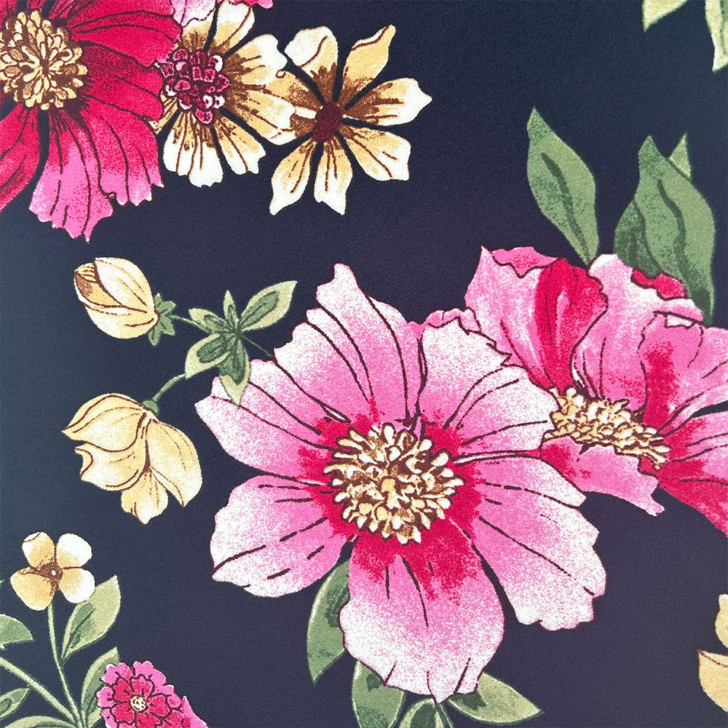 P-3476-702-NAVY-ORCHID - PRINTED SCUBA CREPE 97% POLY 3% SPANDEX