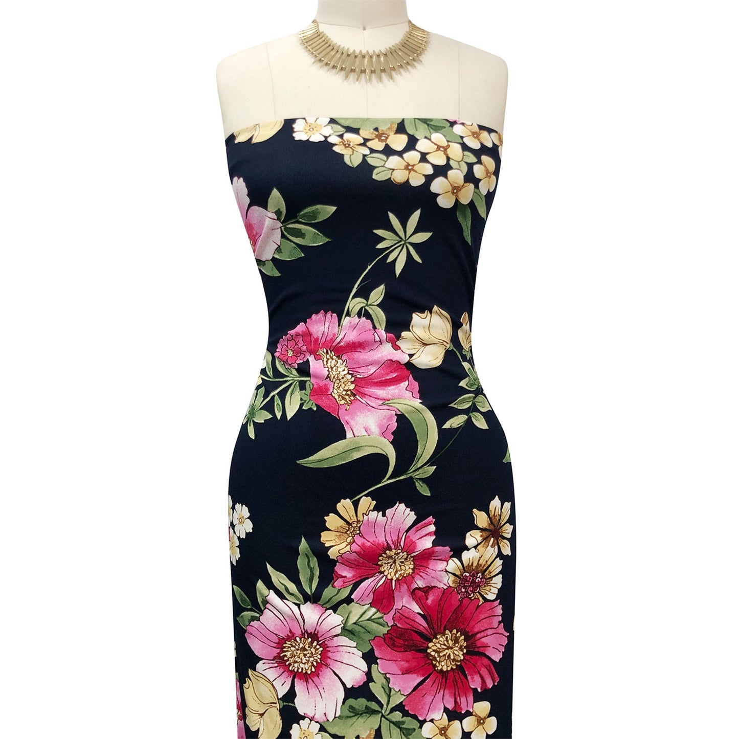 P-3476-702-NAVY-ORCHID - PRINTED SCUBA CREPE 97% POLY 3% SPANDEX