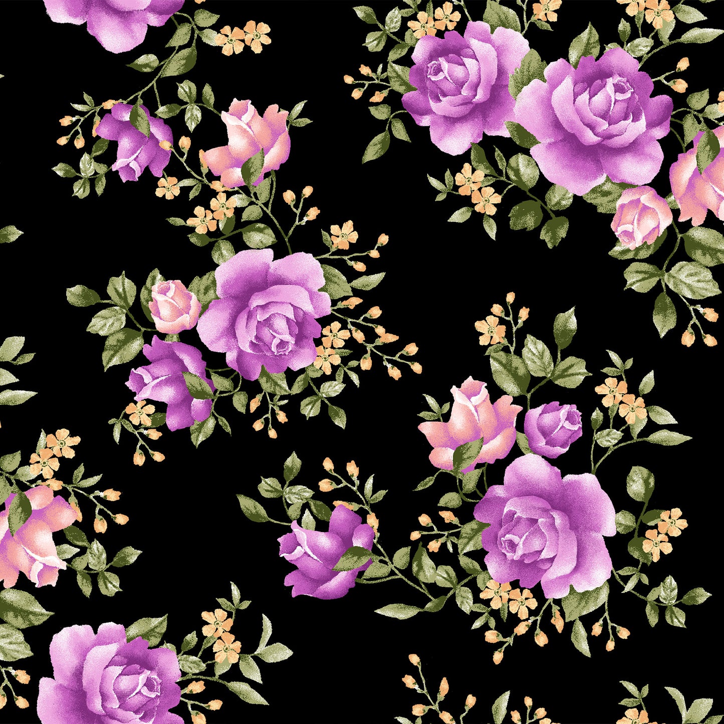 P-3478-702-BLACK-MAGENTA - PRINTED SCUBA CREPE 97% POLY 3% SPANDEX