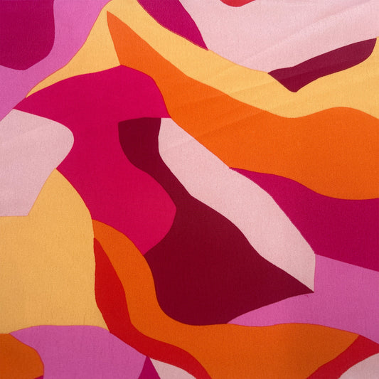 P-3480-754-RED-YELLOW - PRINTED POLY MOROCCAN 100% POLY