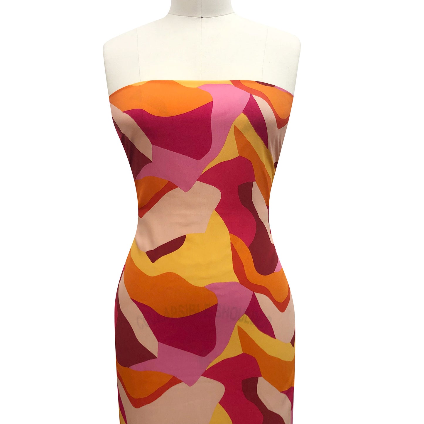 P-3480-754-RED-YELLOW - PRINTED POLY MOROCCAN 100% POLY