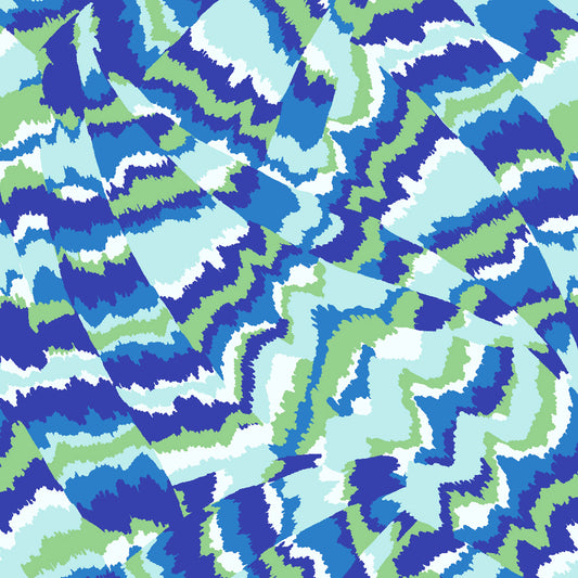 P-3485-501-ROYAL-GREEN - PRINTED 100% POLYESTER HI MULTI CHIFFON WASH