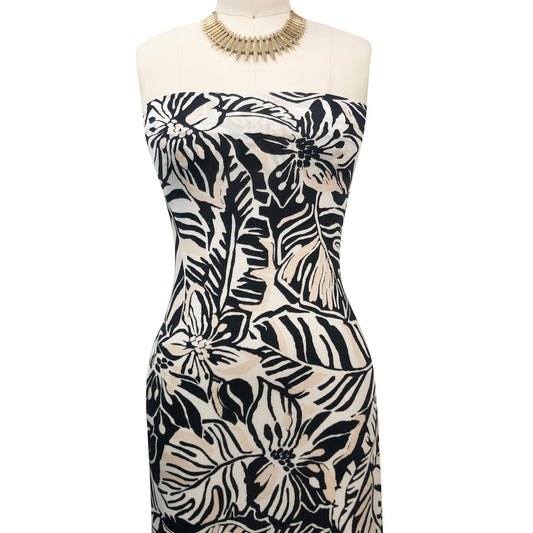 P-3492-800-BLACK-TAN - PRINTED VENEZIA 92% POLY 8% SPANDEX