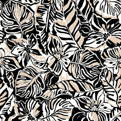 P-3492-800-BLACK-TAN - PRINTED VENEZIA 92% POLY 8% SPANDEX