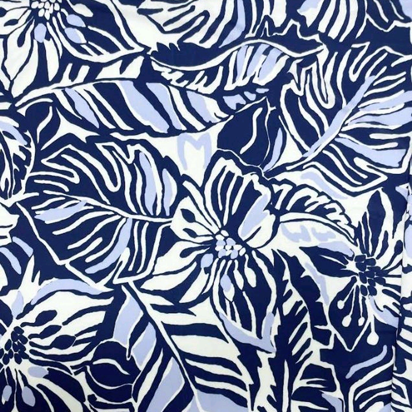 P-3492-800-NAVY-OFFWHITE - PRINTED VENEZIA 92% POLY 8% SPANDEX