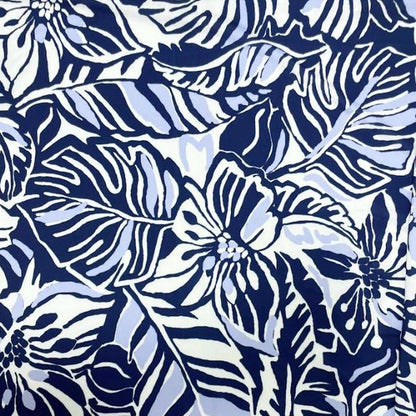 P-3492-800-NAVY-OFFWHITE - PRINTED VENEZIA 92% POLY 8% SPANDEX