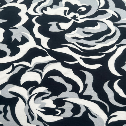P-3495-800-BLACK-SILVER - PRINTED VENEZIA 92% POLY 8% SPANDEX