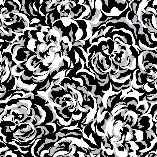 P-3495-940-BLACK - POLY SPANDEX WOVEN FLOWER JACQUARD