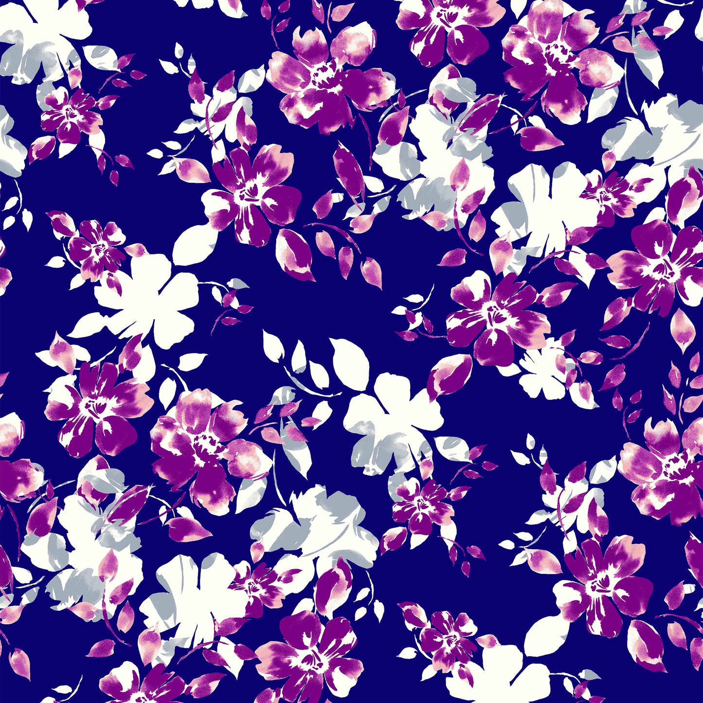 P-35-504-NAVY-BERRY - PRINTED WOOL DOBBY 100% POLYESTER