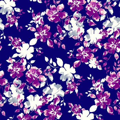 P-35-504-NAVY-BERRY - PRINTED WOOL DOBBY 100% POLYESTER