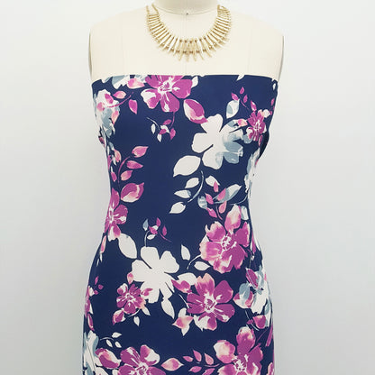 P-35-504-NAVY-BERRY - PRINTED WOOL DOBBY 100% POLYESTER