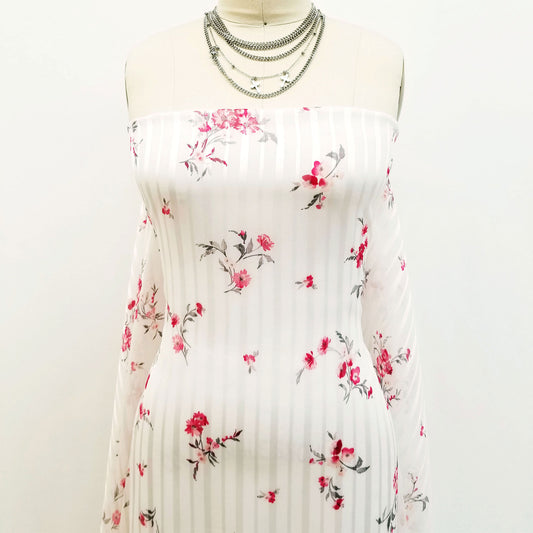 P-366-SHADOW-OFFWHITE-CORAL - PRINTED SHADOW 100% POLYESTER