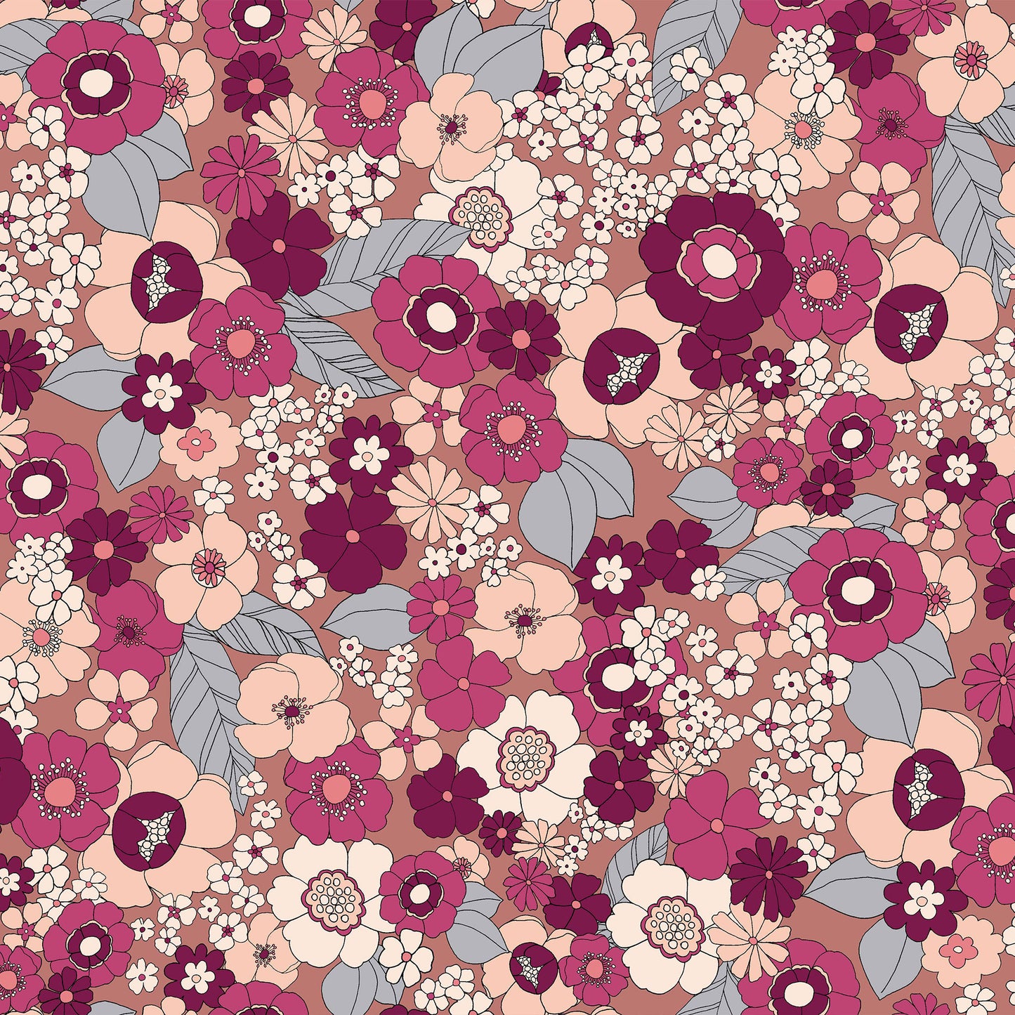 P-39-504-DK-PEACH-DEEP-PINK - PRINTED WOOL DOBBY 100% POLYESTER