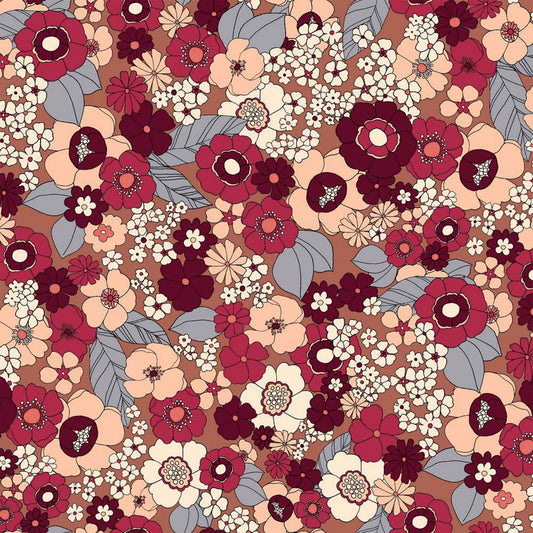 P-39-734-DK-PEACH-DEEP-PINK - PRINT WOOL PEACH 100% POLYESTER