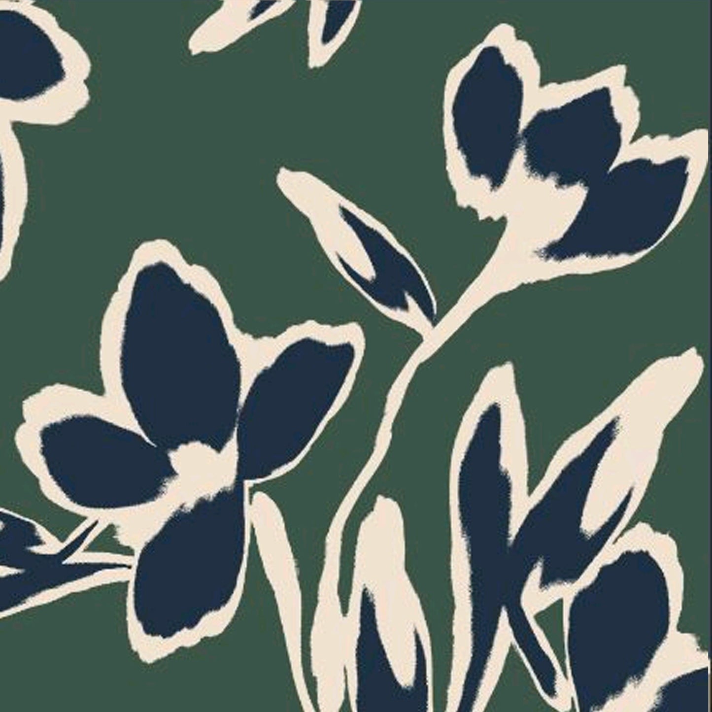 P-3928-754-HUNTER-GREEN-INK - PRINTED POLY MOROCCAN 100% POLY