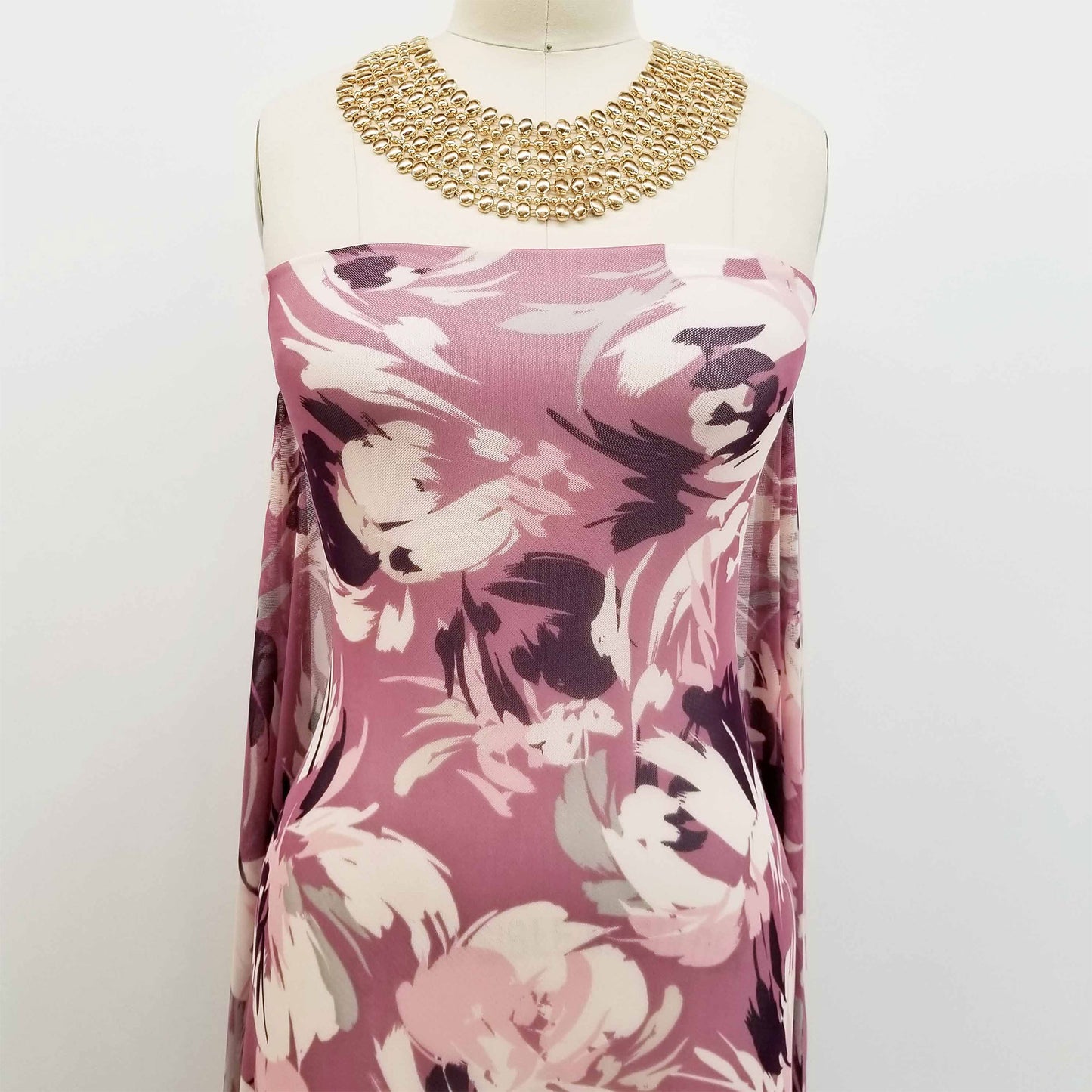 P-40-453-MAUVE-BLUSH - PRINTED POLY POWER MESH 92%POLY 8%SPANDEX