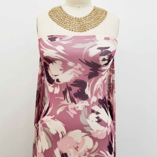 P-40-453-MAUVE-BLUSH - PRINTED POLY POWER MESH 92%POLY 8%SPANDEX