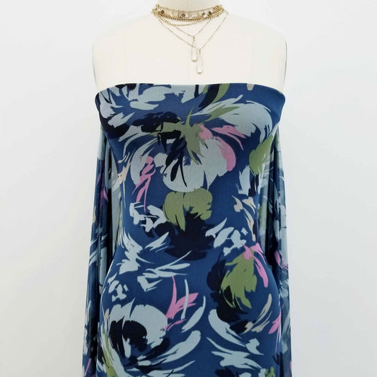 P-40-453-MIDNIGHT-SILVER - PRINTED POLY POWER MESH 92%POLY 8%SPANDEX