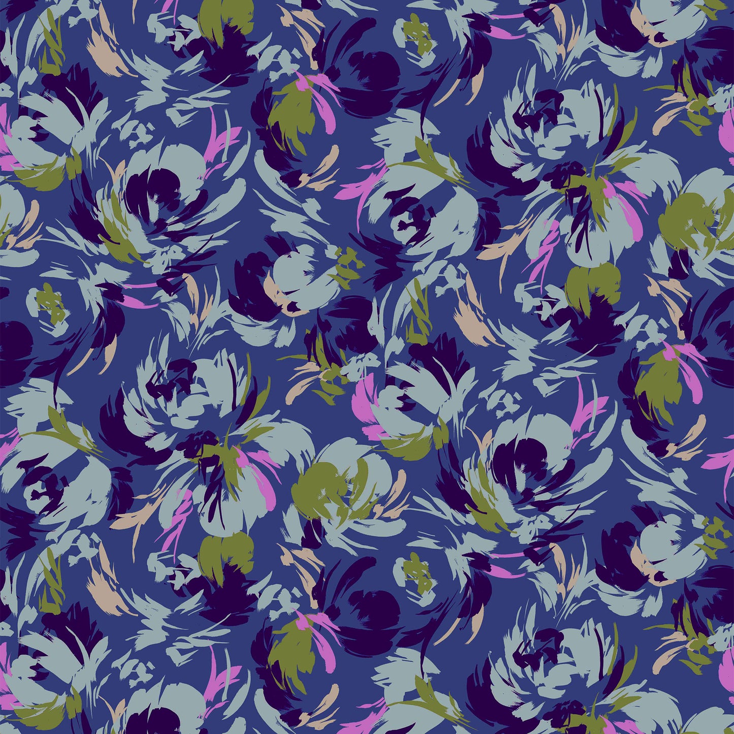 P-40-504-MIDNIGHT-SILVER - PRINTED WOOL DOBBY 100% POLYESTER