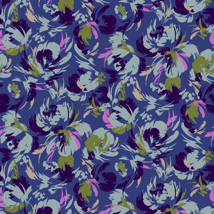 P-40-504-MIDNIGHT-SILVER - PRINTED WOOL DOBBY 100% POLYESTER