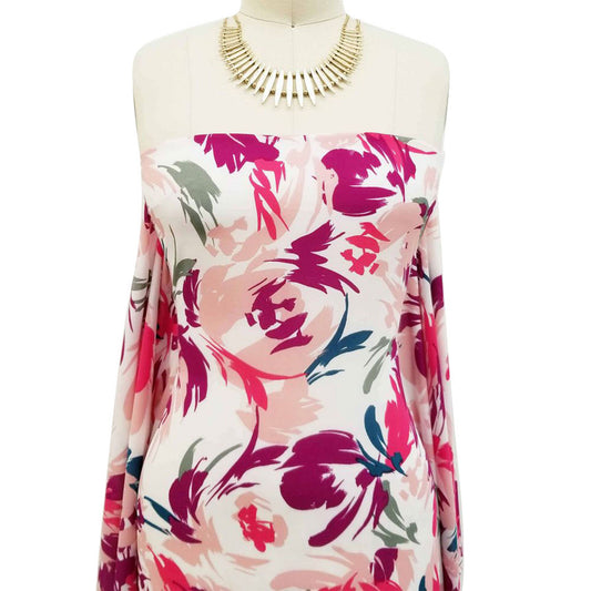 P-40-504-OFFWHITE-BLUSH - PRINTED WOOL DOBBY 100% POLYESTER