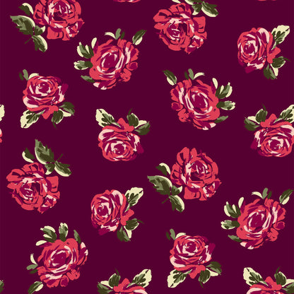 P-403-450-WINE-CORAL - PRINTED ITY 96% POLY 4% SPANDEX