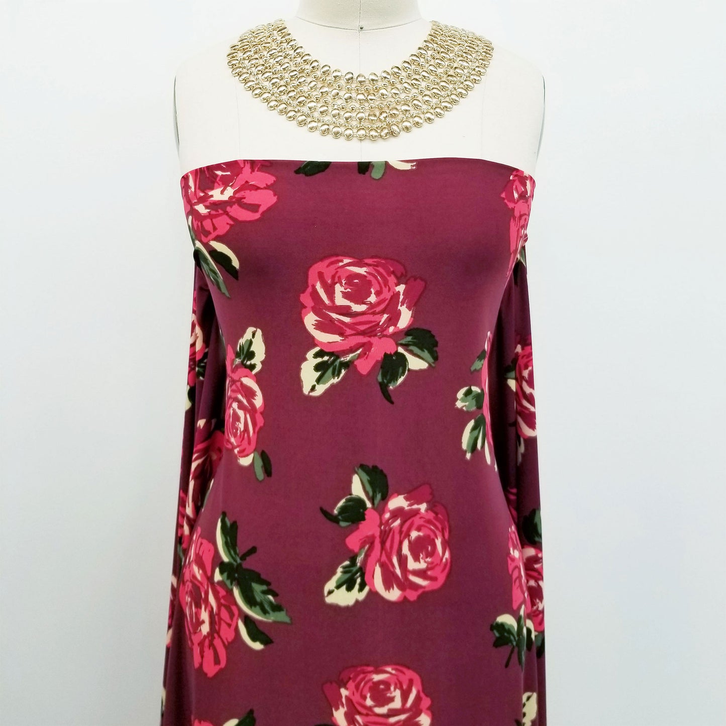 P-403-450-WINE-CORAL - PRINTED ITY 96% POLY 4% SPANDEX