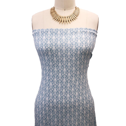 P-404-636-BLUE-OFF-WHITE PRINTED CREPON 100% RAYON CREPON