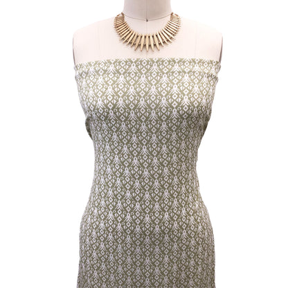 P-404-636-SAGE-OFF-WHITE PRINTED CREPON 100% RAYON CREPON