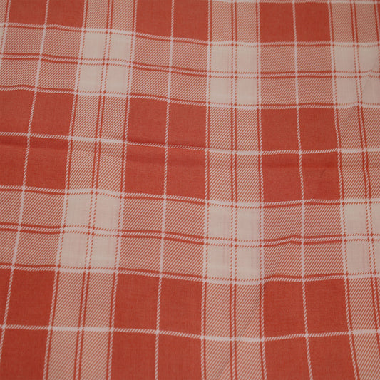 P-409-698-PEACH-ECRU - PRINTED RAYON CHALLIS 100% RAYON CHALLIS