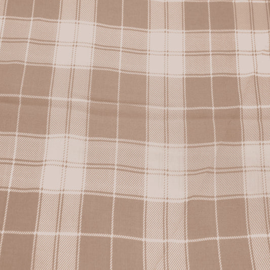 P-409-698-TAUPE-ECRU - PRINTED RAYON CHALLIS 100% RAYON CHALLIS
