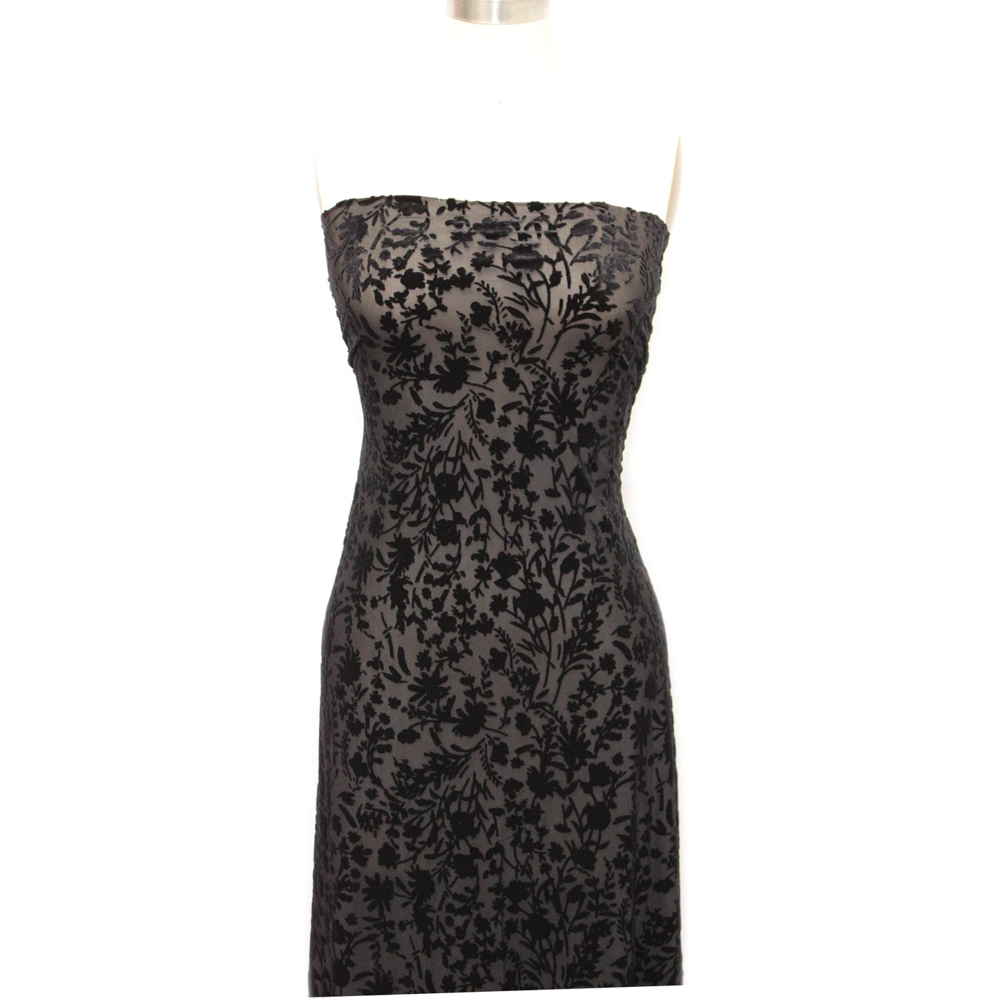 P-4170-VELVET-BLACK - PRINTED BURN-OUT VELVET 68% POLY 24% NYLON 8% SPANDEX