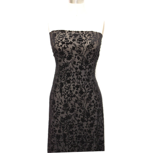 P-4170-VELVET-BLACK - PRINTED BURN-OUT VELVET 68% POLY 24% NYLON 8% SPANDEX
