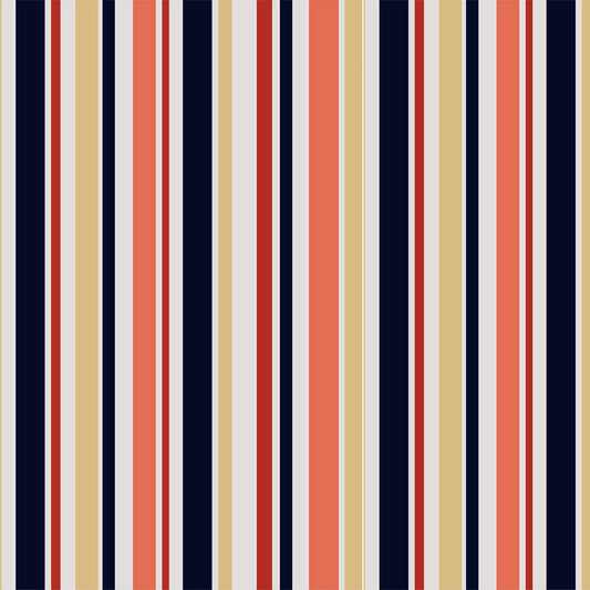 P-419-504-NAVY-CORAL - PRINTED WOOL DOBBY 100% POLYESTER