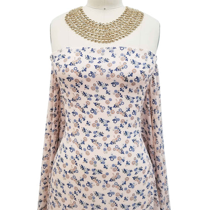 P-42-504-BLUSH-PERI - PRINTED WOOL DOBBY 100% POLYESTER