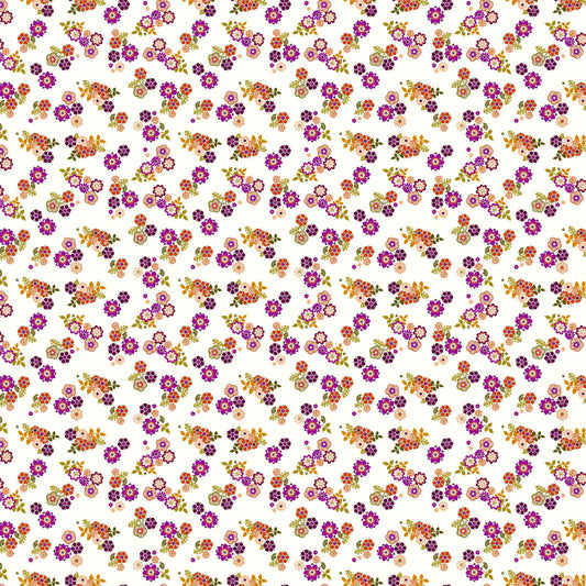 P-42-504-OFFWHITE-FUCHSIA - PRINTED WOOL DOBBY 100% POLYESTER