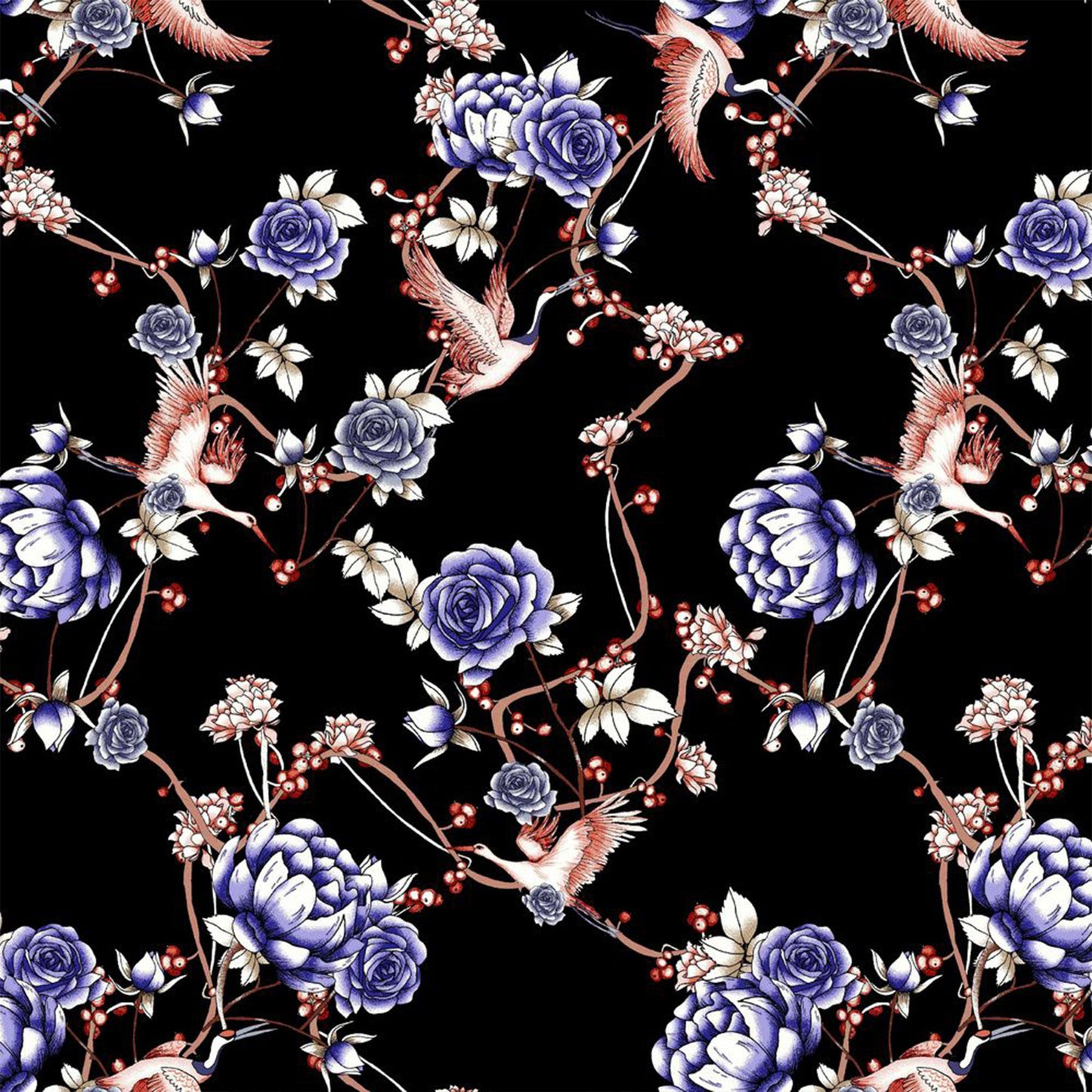 P-420-501-BLACK-SAPPHIRE - PRINTED 100% POLYESTER HI MULTI CHIFFON WASH