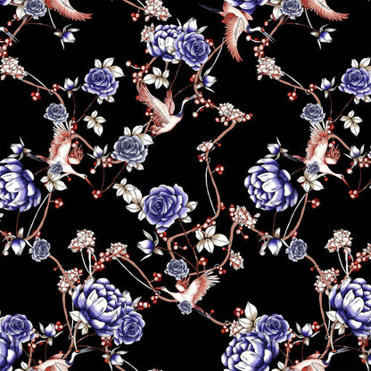 P-420-501-BLACK-SAPPHIRE - PRINTED 100% POLYESTER HI MULTI CHIFFON WASH