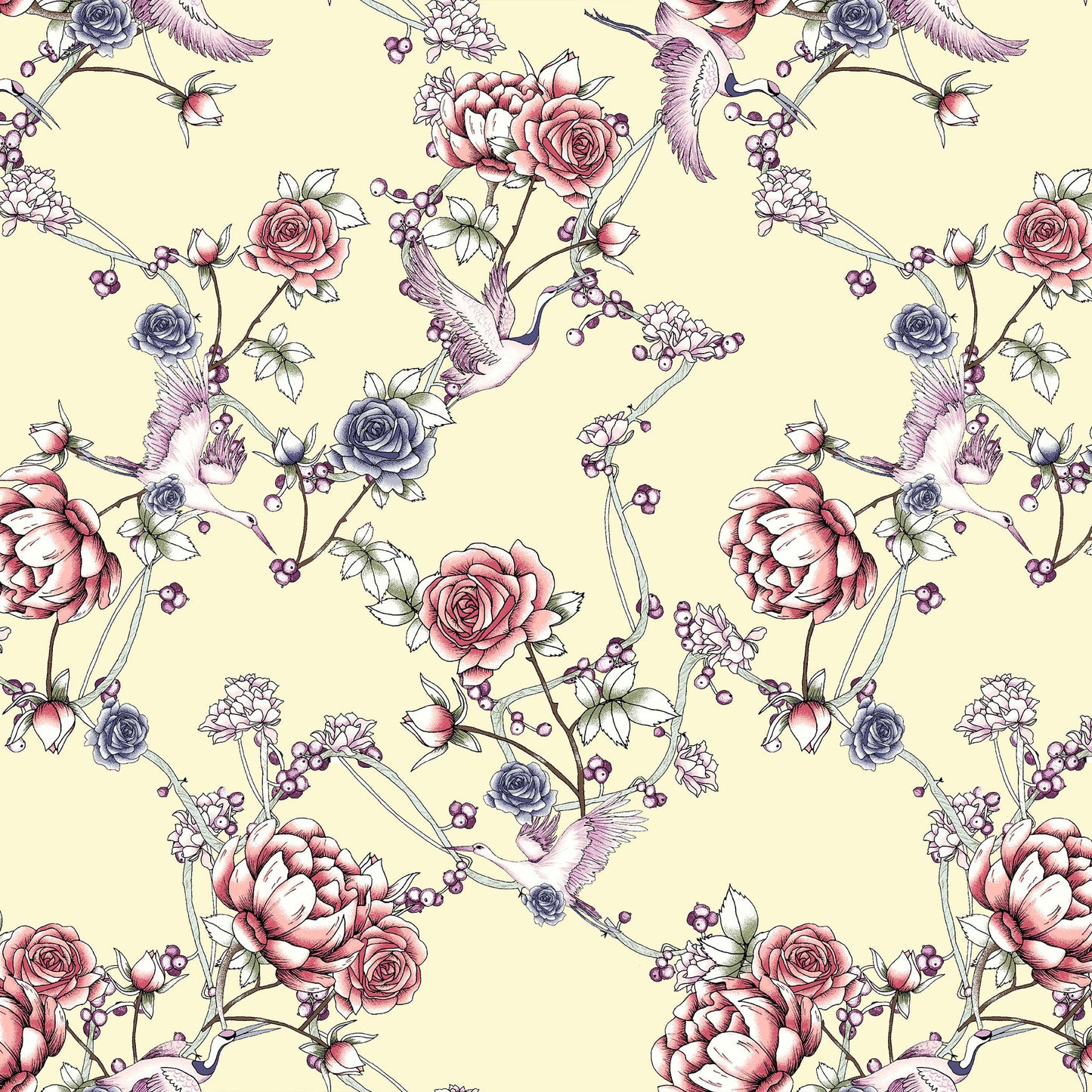 P-420-586-BANANA-PEACH - PRINTED CREPE CHIFFON 97% POLY 3% SPANDEX