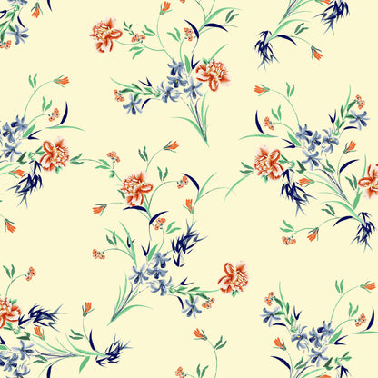 P-421-501-BANANA-ORANGE - PRINTED 100% POLYESTER HI MULTI CHIFFON WASH